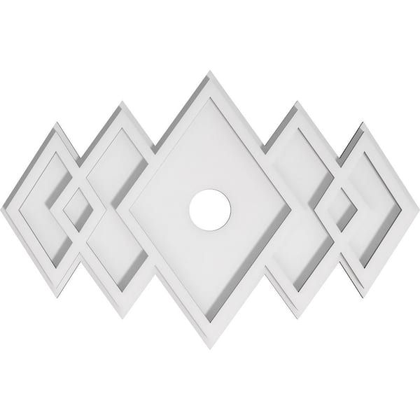 Ekena Millwork 20 in. W x 13-3/8 in. H x 2 in. ID x 1 in. P Zoe Architectural Grade PVC Contemporary Ceiling Medallion