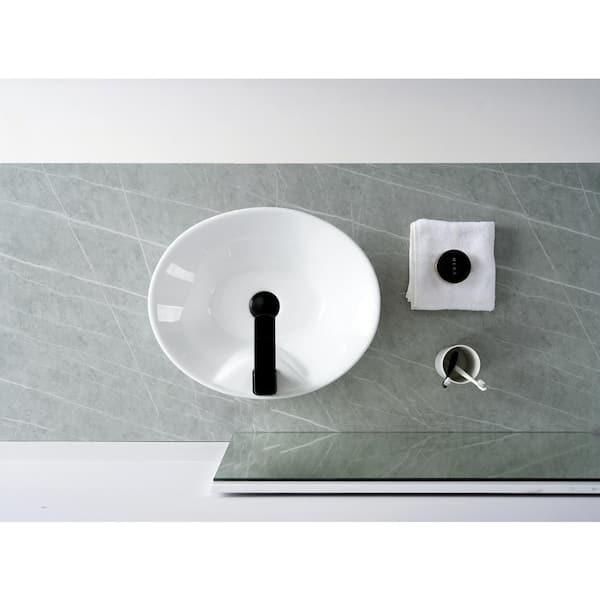 Maincraft 18.5 in. Vessel Topmount Bathroom Sink Basin in White Ceramic