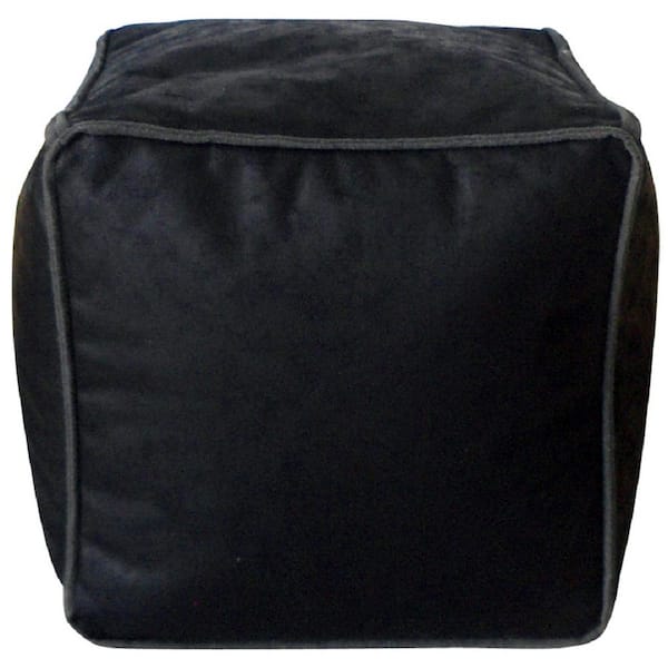 Unbranded Avery Black Antique Faux Leather Bean Bag Pouf