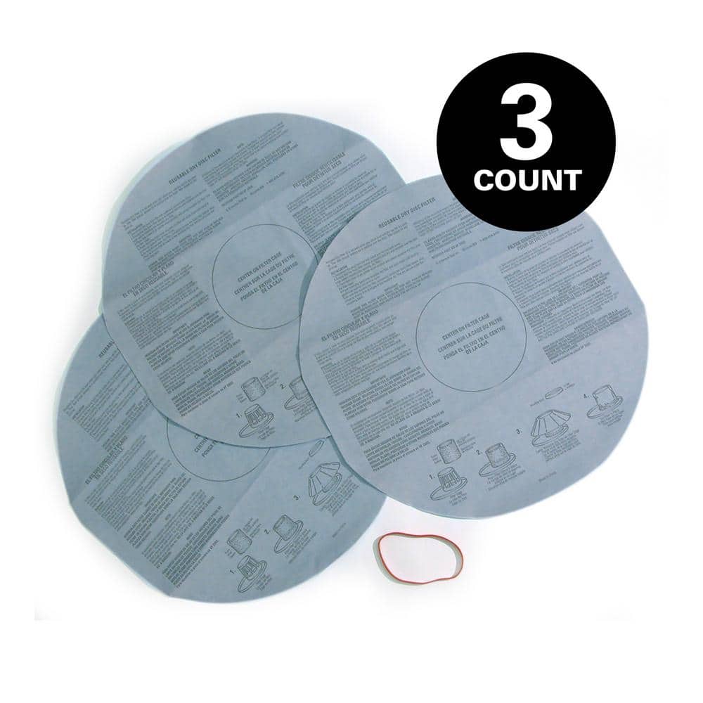 Replacement Dry Pick-Up Only Wet Dry Vac Disc Filters with Band for Select Shop-Vac Brand Shop Vacuums (3-Pack) VF2002 price history on PriceWatchPro