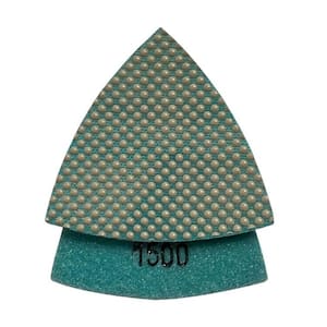 3 in. Triangular Grinding Pads for Oscillating Tools, Resin Diamond, 3mm Segment Height, #1500 Grit