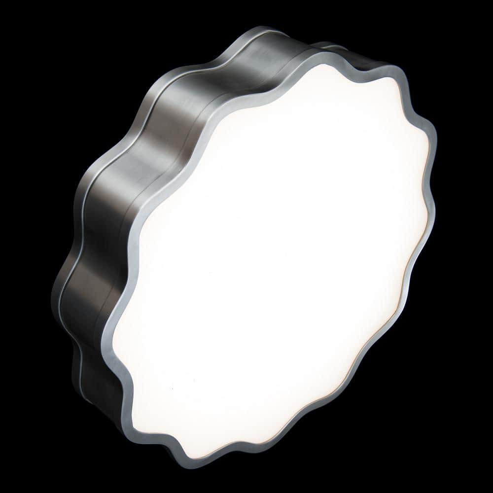 Vaughan 16" Brushed Nickel LED Flush Mount with White Shade