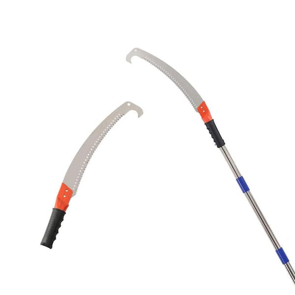 Unbranded 14 ft. Adjustable Stainless Steel Pole Saw with Razor-Sharp Blade for Tree Trimming