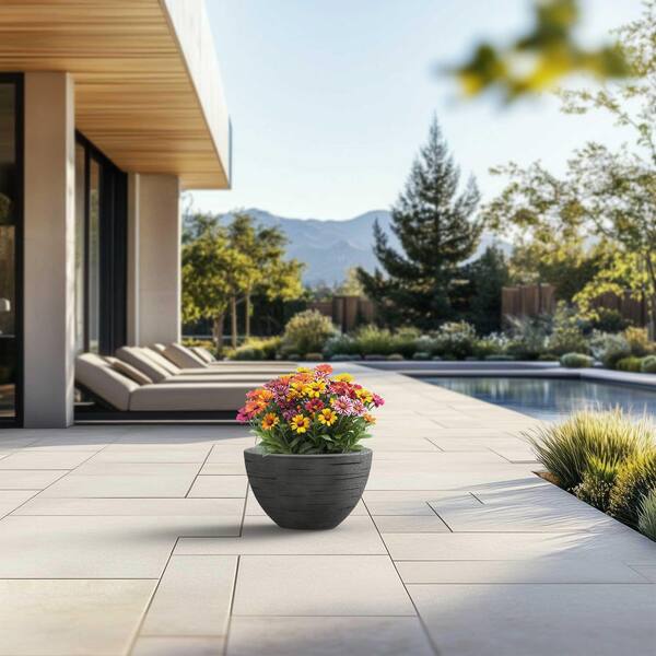 The HC Companies Sierra Blumentopf 25,4 Cm – Selbstbewässernd, Nordic Bronze, Aus Wetterfestem Polypropylen