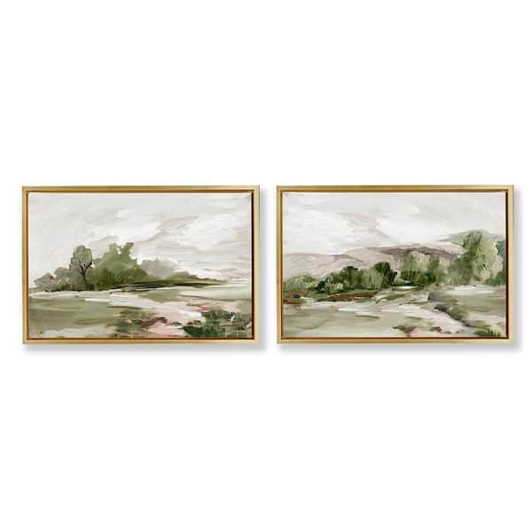 Impressions of Country Hills by Lera 2-Pieces Gold Floater Frame Nature Graphic Art Print 21 in. x 31 in.