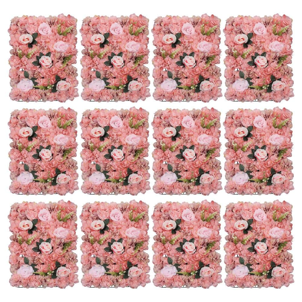 YIYIBYUS 24 in. x 16 in. Pink Artificial Rose Hydrangea Premium