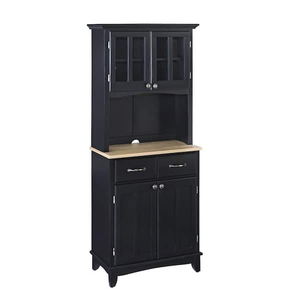 HOMESTYLES Black and Natural Buffet with Hutch