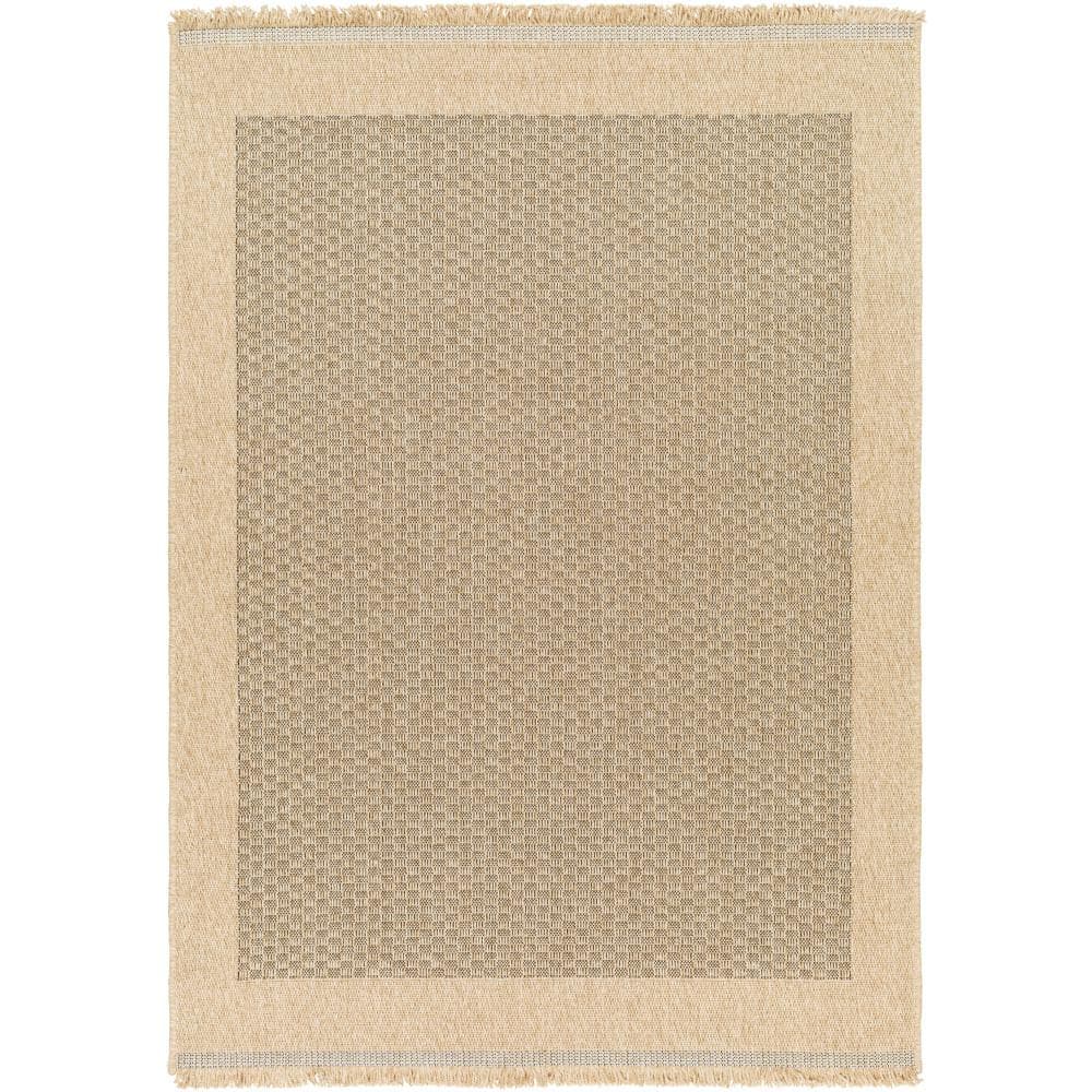 Livabliss Mirage Tan Border 4 ft. x 6 ft. Indoor/Outdoor Area Rug ...