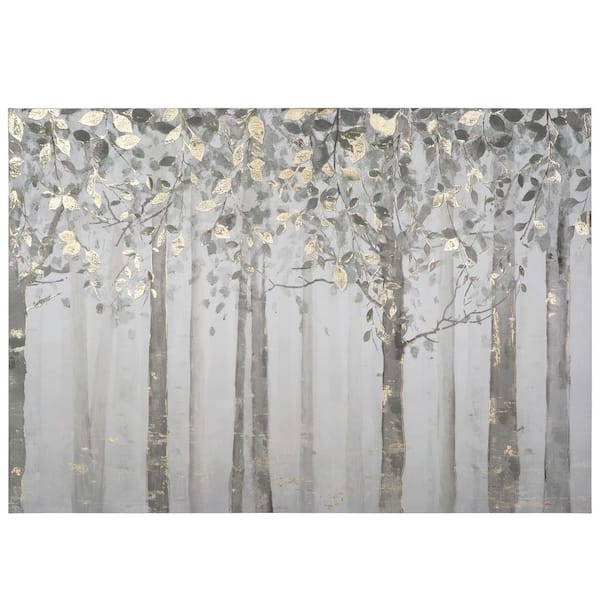 Framed Silver Trees Enhanced Canvas Wall Art, 28x56