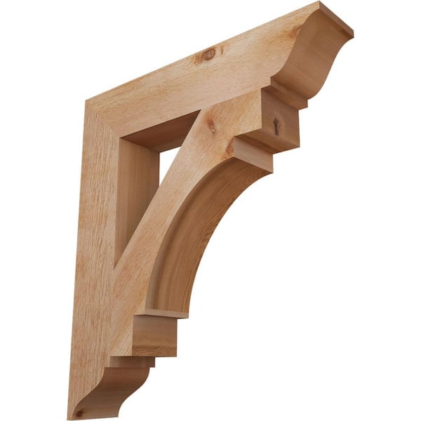 Ekena Millwork 6 in. x 34 in. x 30 in. Western Red Cedar Merced Traditional Rough Sawn Bracket