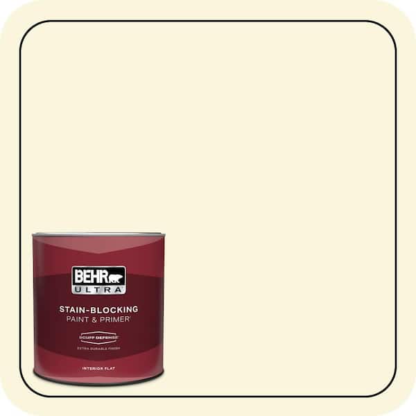 BEHR ULTRA 1 qt. #W-B-420 White Hydrangea Extra Durable Flat Interior Paint & Primer