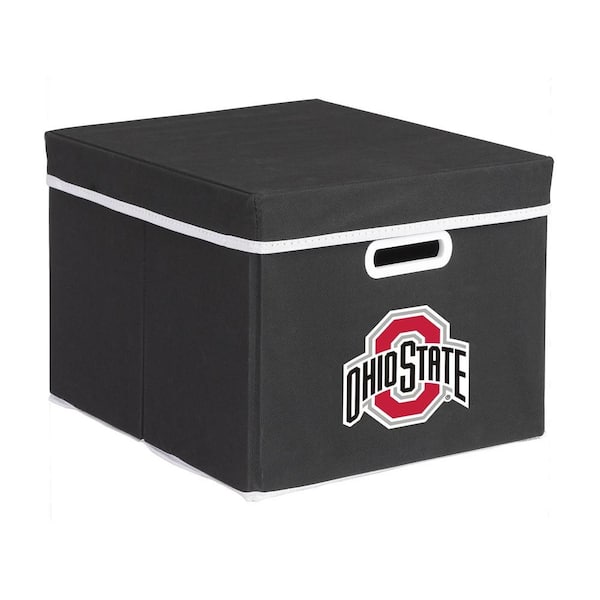 MyOwnersBox College Stackits Ohio State University 12 in. x 10 in. x 15 in. Stackable Black Fabric Storage Cube