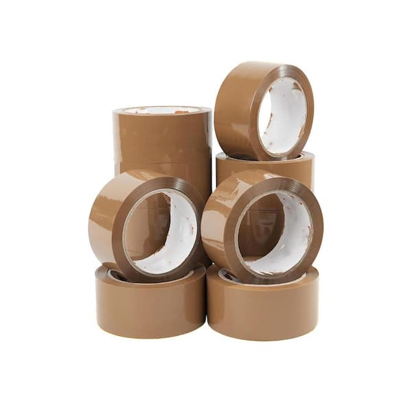Brown Packing Tape 2.6mil Thickness 55 yds. x 1.88 in. Heavy Duty for Boxes Shipping Storage 12 Rolls Total 660 yds.