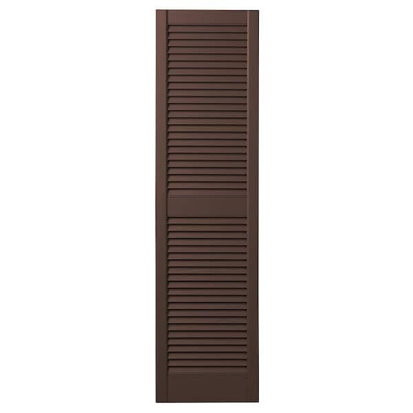 Ply Gem 15 in. x 59 in. Open Louvered Polypropylene Shutters Pair in ...