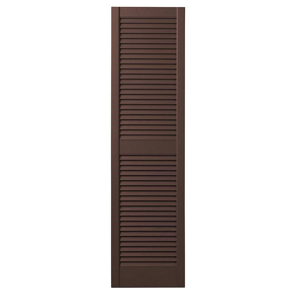 Ply Gem 15 In. X 63 In. Open Louvered Polypropylene Shutters Pair In 