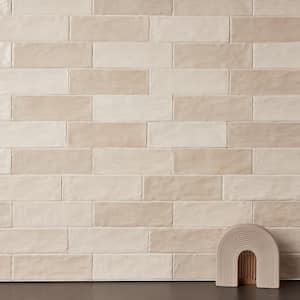 Kingston Sand 2.55 in. x 7.87 in. Glazed Ceramic Wall Tile (5.38 sq. ft./Case)