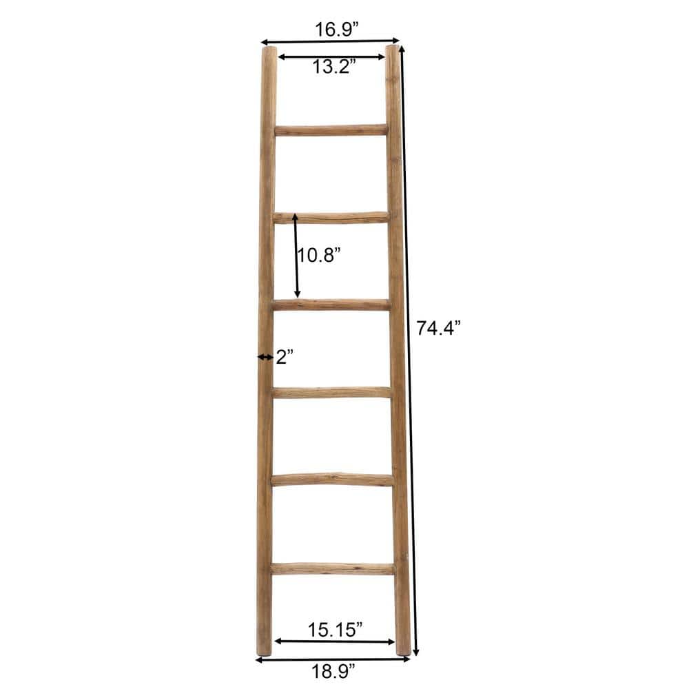 Natural Fir Wood 6ft Decorative Blanket Ladder