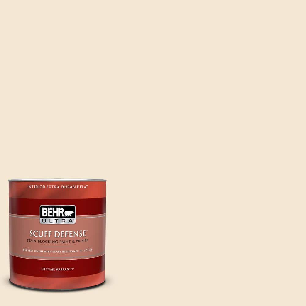 Behr Ultra 1 Qt S290 1 Vanilla Paste Extra Durable Flat Interior Paint Primer 172004 The Home Depot
