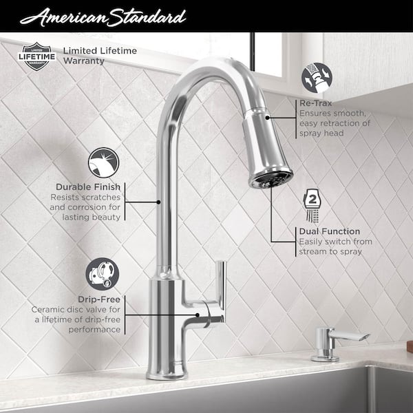 Raviv® Pull-Down Faucet and 33-Inch Stainless Steel Double-Bowl Kitchen  Sink Kit