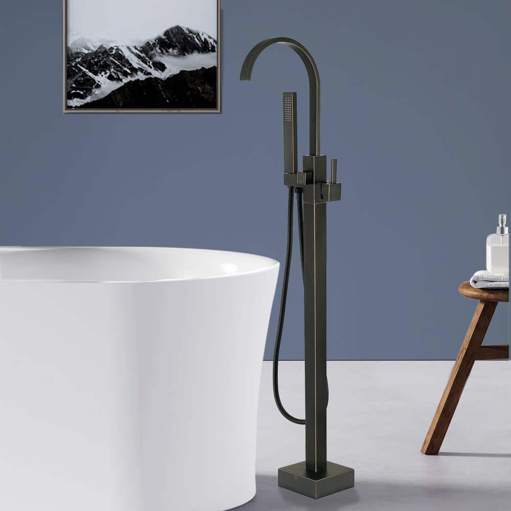 Venetian Bronze Freestanding Tub Faucet with Hand Shower