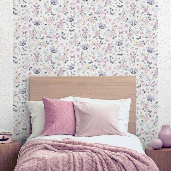 Whimsical Meadow Pink Wallpaper