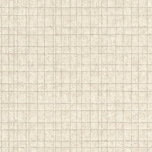 WeatheRed Grid Wallpaper Cream Paper Strippable Roll (Covers 57 sq. ft.)