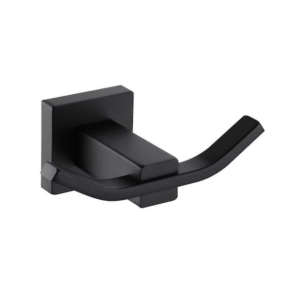 J-Hook Double Robe/Towel Hook Bath Hardware Accessory in Matte Black