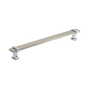 Overton 8-13/16 in. (224 mm) Satin Nickel/Polished Chrome Drawer Pull