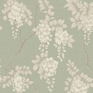 Wisteria Sage Non-Woven Paper Removable Wallpaper