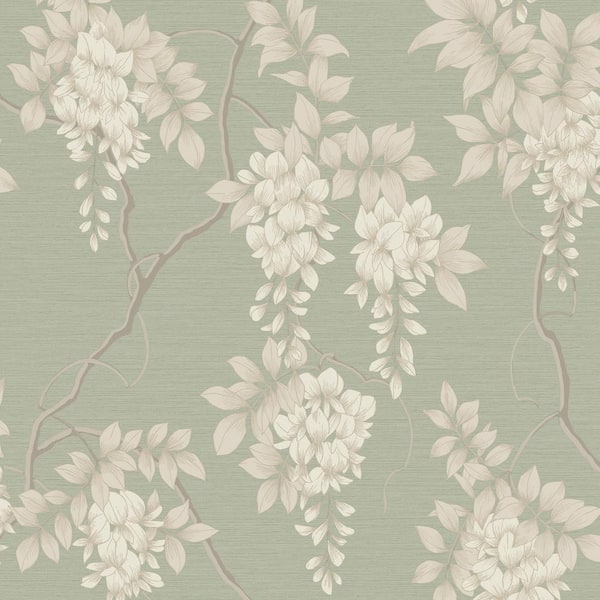 Wisteria Flowers and Vine Wall Stencils - Floral Wallpaper Design