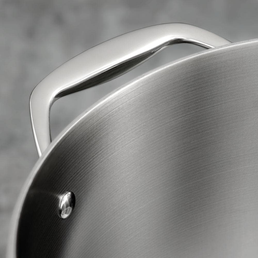 8-Quart Silver Stainless Steel Induction Stock Pot with Lid