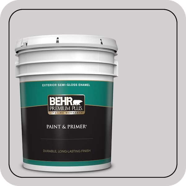 BEHR PREMIUM PLUS 5 gal. #N570-1 Opera Semi-Gloss Enamel Exterior Paint & Primer