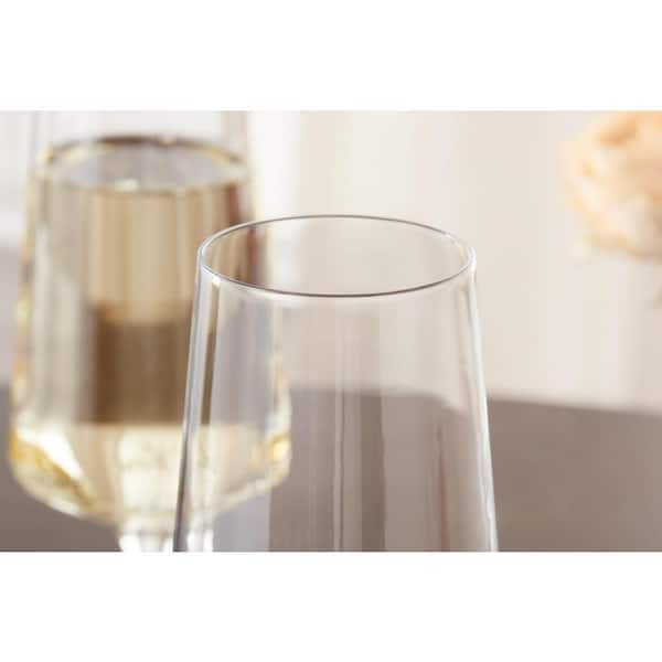 Genoa 12 oz. Lead-Free Crystal Champagne Flutes (Set of 4)