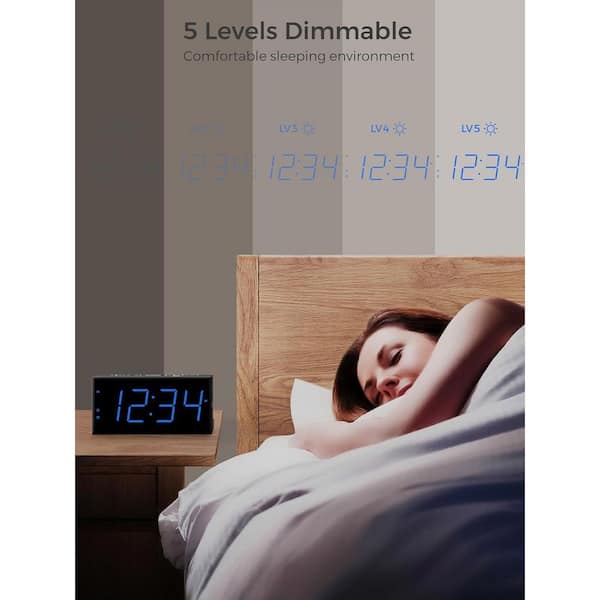 Afoxsos Digital Dual Alarm Clock with LED Display, USB Charger
