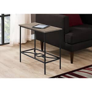 Taupe Accent Table with Black Metal