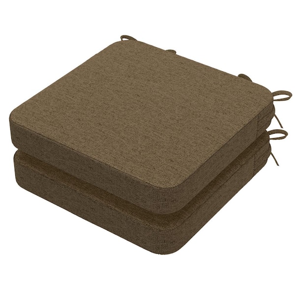 AAAAAcessories 16 in. x 17 in. Square Indoor Seat Cushion Dining Chair Cushion in Taupe (2-Pack)