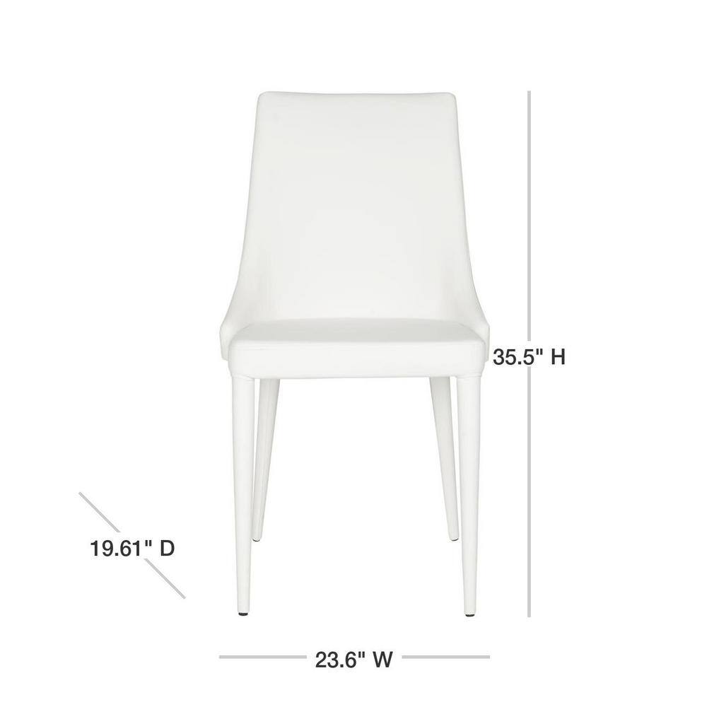 Summerset White Leather Upholstered Dining Side Chair Set