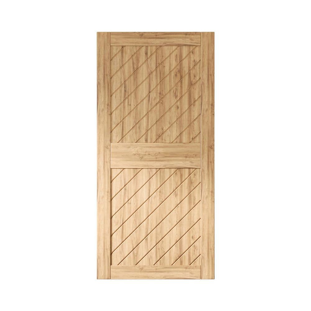 XT1 36 in. x 84 in. C-Panel Solid Core Unfinished Slanted Stripe Design Pine Wood Interior Sliding Barn Door Slab price history on PriceWatchPro