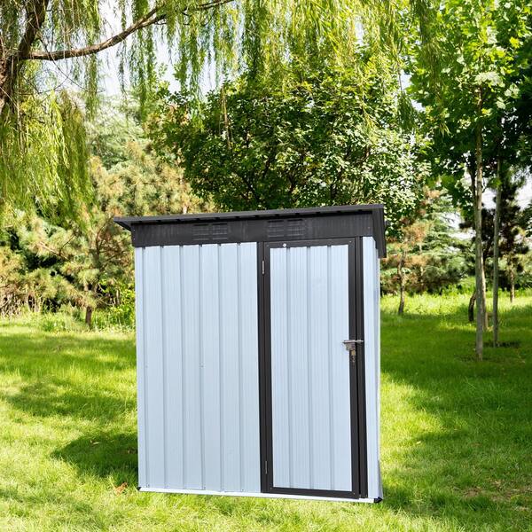 TIRAMISUBEST 63.5 in. W x 33.8 in. D Metal Outdoor Storage Shed 