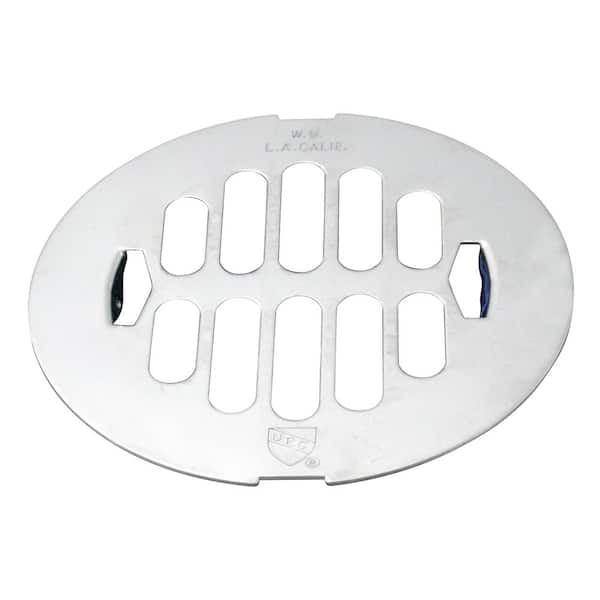 Westbrass 4-1/4 in. O.D. Snap-In Shower Drain Strainer in Polished Chrome