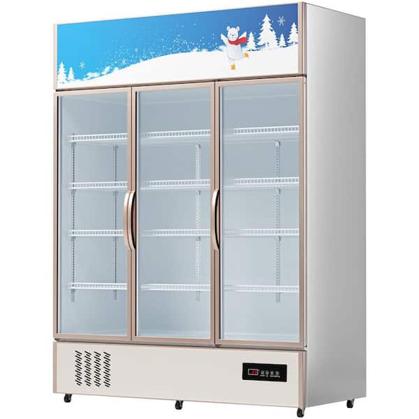 Display Fridge Commercial Refrigerator 35 cu. ft. Upright Beverage Cooler 26.8 in. Refrigerators Silver 2025 Upgrade