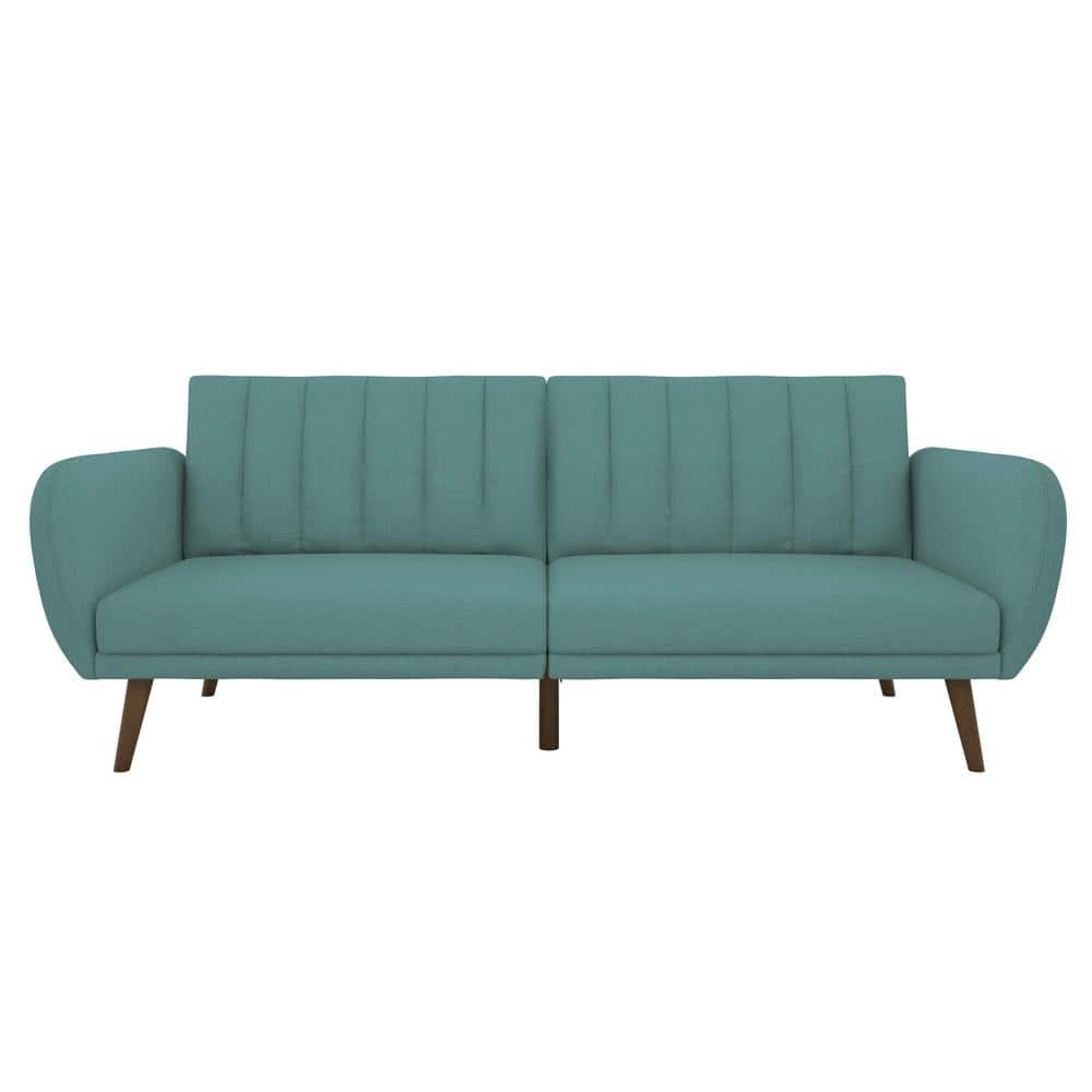 Novogratz Brittany Light Blue Linen Convertible Futon 2115829N - The ...