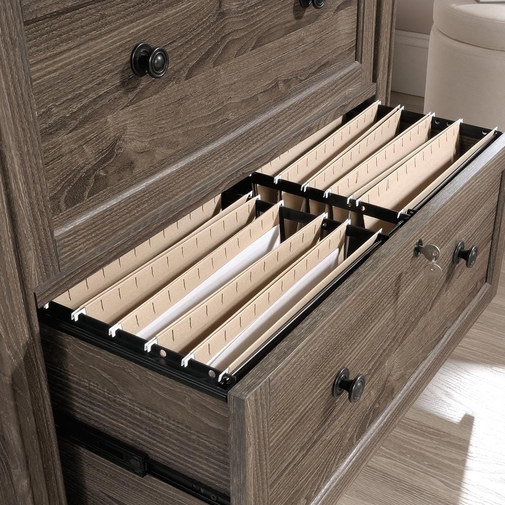 Emery Oak 2-Drawer Lockable Lateral File Cabinet