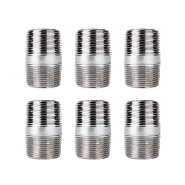 PIPE DECOR 1 in. x 2 in. Galvanized Steel Nipple (6-Pack)