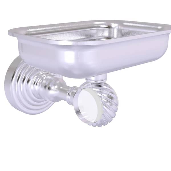 Allied Brass Pacific Grove Wall Mounted Soap Dish Holder with Twisted Accents in Satin Chrome