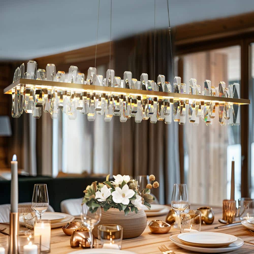 Combrocollia 1-Light Integrated LED Plating Brass Island Chandelier with Crystal Strips price history on PriceWatchPro