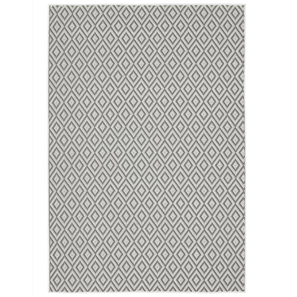 Home Dynamix Tripoli Lydia Gray/Cream 8 ft. x 10 ft. Geometric Indoor/Outdoor Area Rug