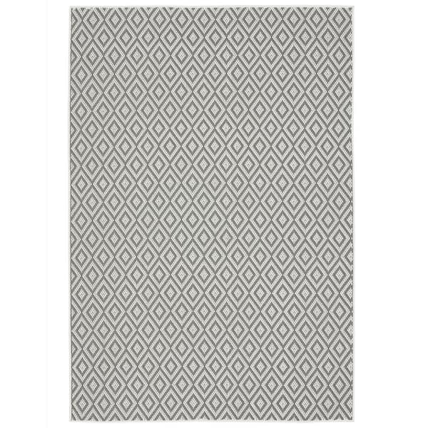 Home Dynamix Tripoli Lydia Gray/Cream 5 ft. x 7 ft. Geometric Indoor/Outdoor Area Rug