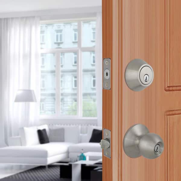 Saturn Stainless Steel Combo Pack with Single Cylinder Deadbolt