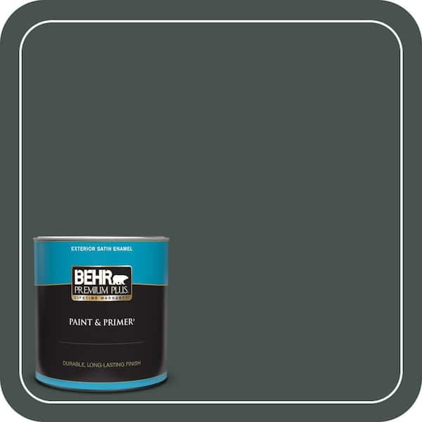 BEHR PREMIUM PLUS 1 qt. Home Decorators Collection #HDC-WR16-05 Evergreen Field Satin Enamel Exterior Paint & Primer
